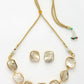 NVR Women's Gold-Polished Mother of Pearl Handcrafted Jewellery Set - Swadesiicart