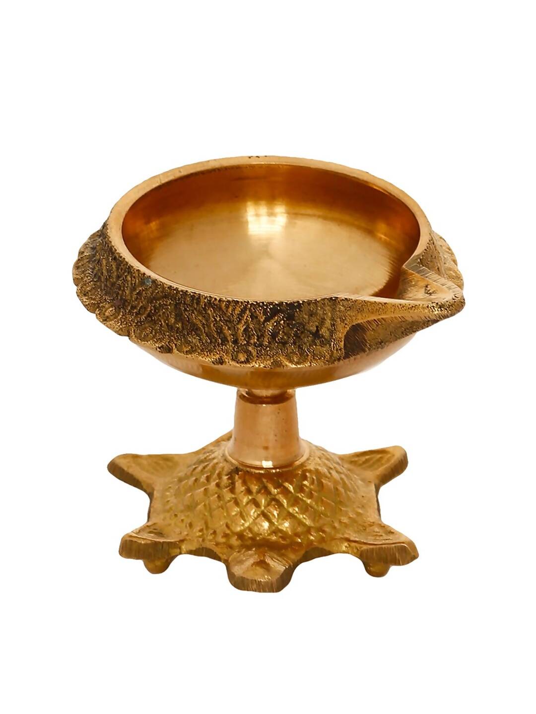 eCraftIndia Set of 2 Diya with Tortoise Base | Swadesiicart