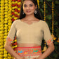 Shree Shyam Fashion Linen Cotton Off White Saree