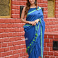 Very Much Indian Pure Cotton Handloom Sarees With Intricate Borders-Blue Shade | Swadesiicart