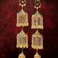 NVR Women's Pack Of 2 Gold-Polished & White Pearl Mirror Work Bridal Layered Kaleera Sets - Swadesiicart