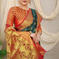 Jyoti Fashion Women's Bottle Green Banarasi Silk Zari Woven Saree with Blouse | Swadesiicart