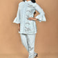 Morchari Women Hand Embroidery Co-Ords-Light Blue - Swadesiicart