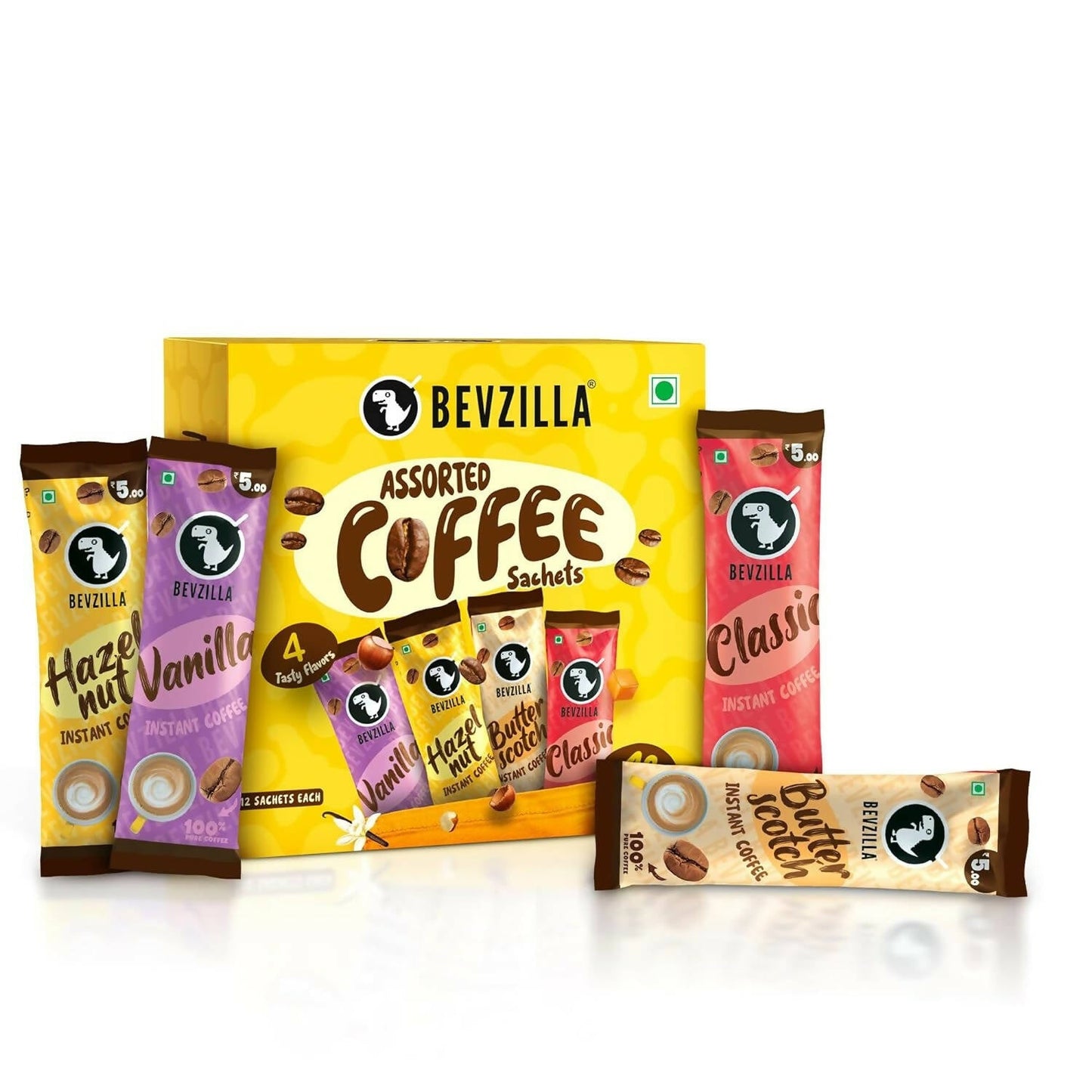Bevzilla Instant Coffee Powder Sachets 100 % Arabica Coffee - Swadesiicart