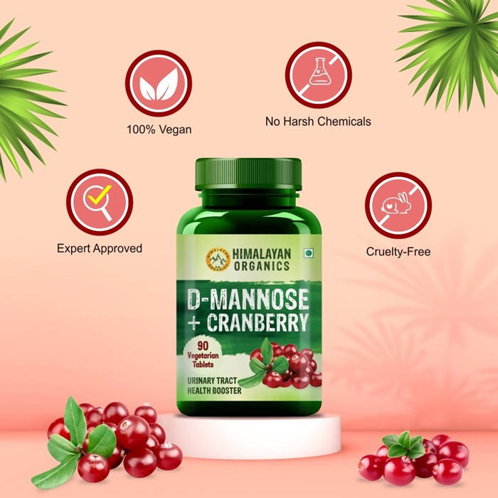 Himalayan Organics D-Mannose + Cranberry Vegetarian Capsules | Swadesiicart