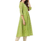 Ahalyaa Women Green Chanderi Jacquard Woven Dress | Swadesiicart