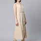 Ahalyaa Women Beige Pure Cotton Printed Floral Kurta With Trousers | Swadesiicart