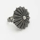 NVR Women's Silver-Toned Floral Shape Adjustable Finger Ring | Swadesiicart