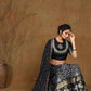 Juniper Women Black Shantoon Embroidered Flared Lehenga Choli Sets | Swadesiicart