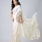 Vastranavya Ivory Mandala Print Free Hand Ready to Wear Saree | Swadesiicart
