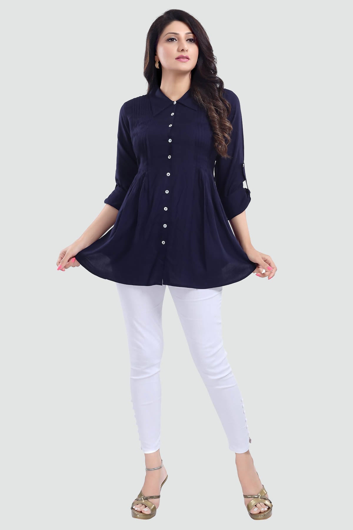 Snehal Creations Navy Blue Rayon Classy Tunic For Ultimate Look | Swadesiicart
