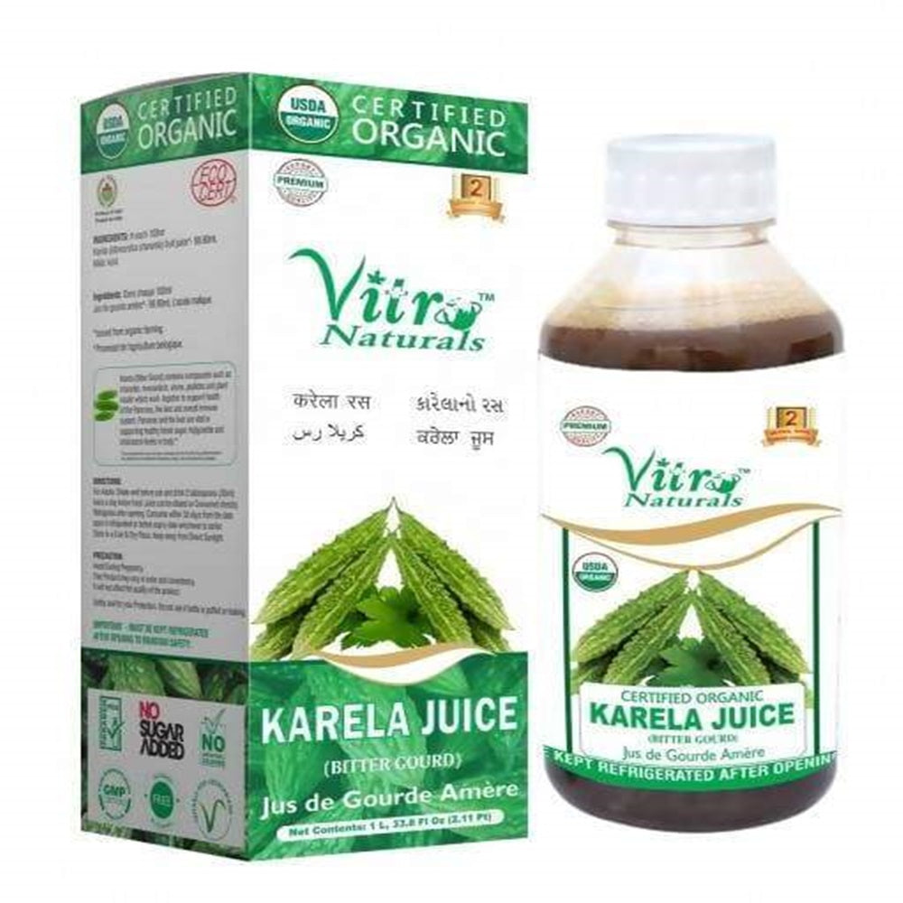 Vitro Naturals Certified Organic Karela Juice | Swadesiicart