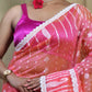 Exclusive Collection Beautiful Peach Jaal Jamdani Saree - Swadesiicart