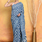 Very Much Indian Handblock Printed Cotton Saree With Natural Dyes - Blue | Swadesiicart