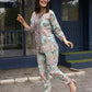Pink & Blue Rayon Paisley Printed Top with Matching Bottom - Eesha - Swadesiicart