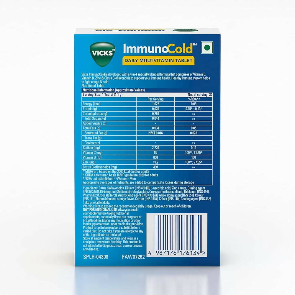 Vicks ImmunoCold Daily Multivitamin Tablets - Swadesiicart
