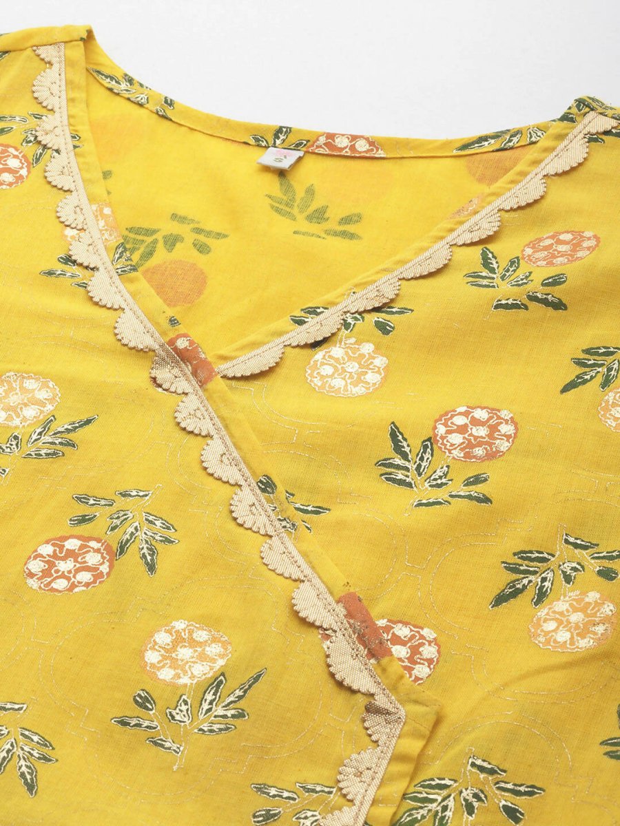 Ahalyaa Women's Traditional wear Tunic - Mustard | Swadesiicart