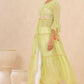 Juniper Women Green Chiffon Embroidered Tiered Kurta | Swadesiicart