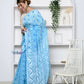 Very Much Indian Jamdhani Cotton Saree - Powder Blue | Swadesiicart