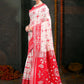 Shree Shyam Fashion Devistuti Red White Linen Cotton Saree