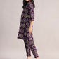 Aavyora Women's Purple Abstract Printed Pure Cotton Co-ord Set - Swadesiicart