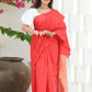 Beatitude Red Cotton Ghicha Pallu Saree