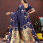 Lorenvalley Fashion Navyblue Soft Paithani Silk Woven Design Gold Zari Meenakari Weaving Saree - Swadesiicart