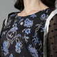 Ahalyaa Women's Black Color Crepe Digital Print Top Skirt With Shrug | Swadesiicart