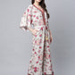 Ahalyaa Womens Beige Crepe Digital Floral Print Jumpsuit - Swadesiicart