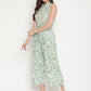 Ahalyaa Womens Mint Rayon Printed Jumpsuit | Swadesiicart