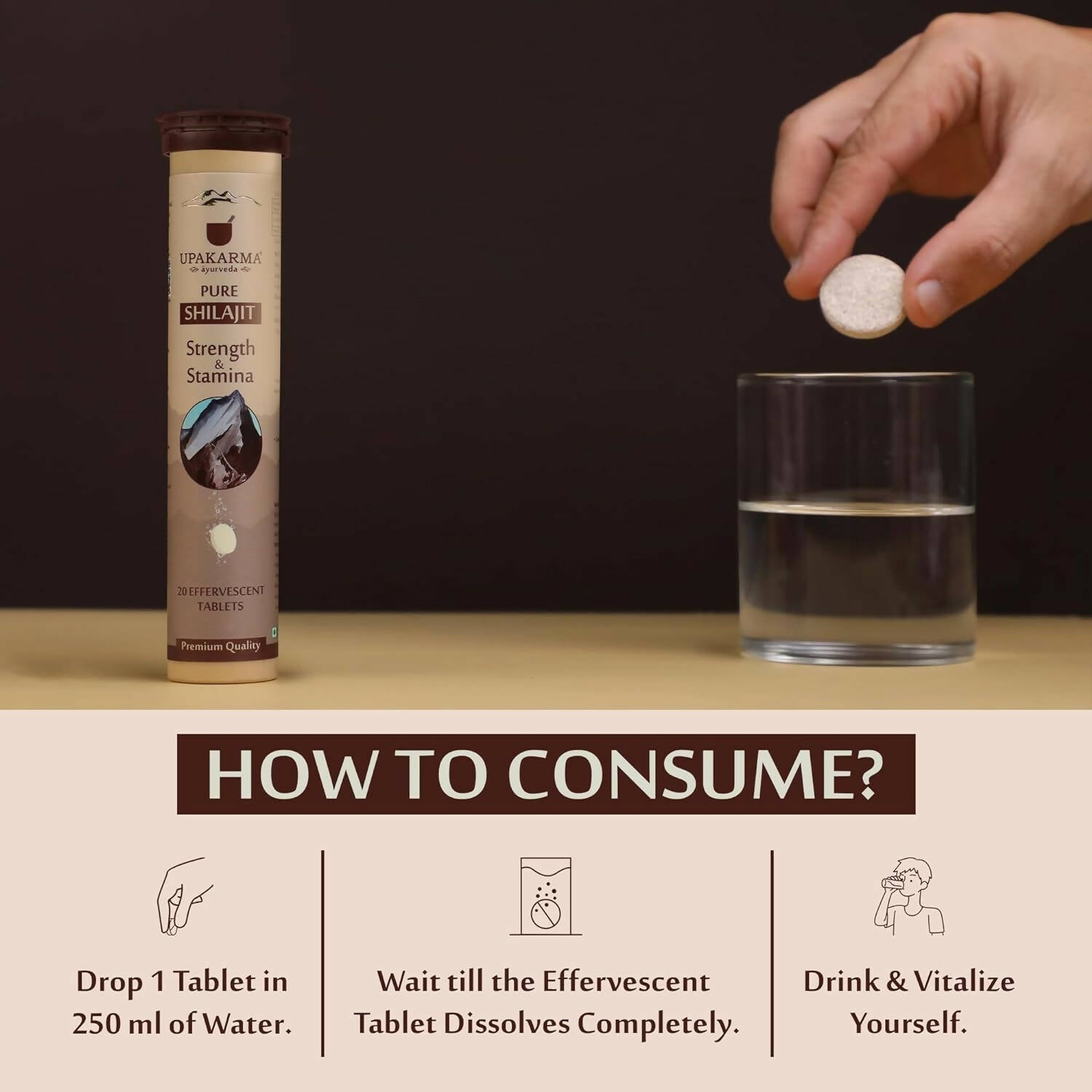 Upakarma Ayurveda Pure SJ Effervescent Tablets in 2 Unique Flavors (Pure SJ & Orange) Combo | Swadesiicart