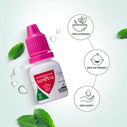 Sreedhareeyam Ayurveda Sunetra Junior Herbal Eye Drop (Below 17 yrs of age) | Swadesiicart