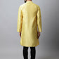 Even Apparels Yellow Color Art Silk Banarsi Silk Men's Kurta With Band Collar (BS017) | Swadesiicart