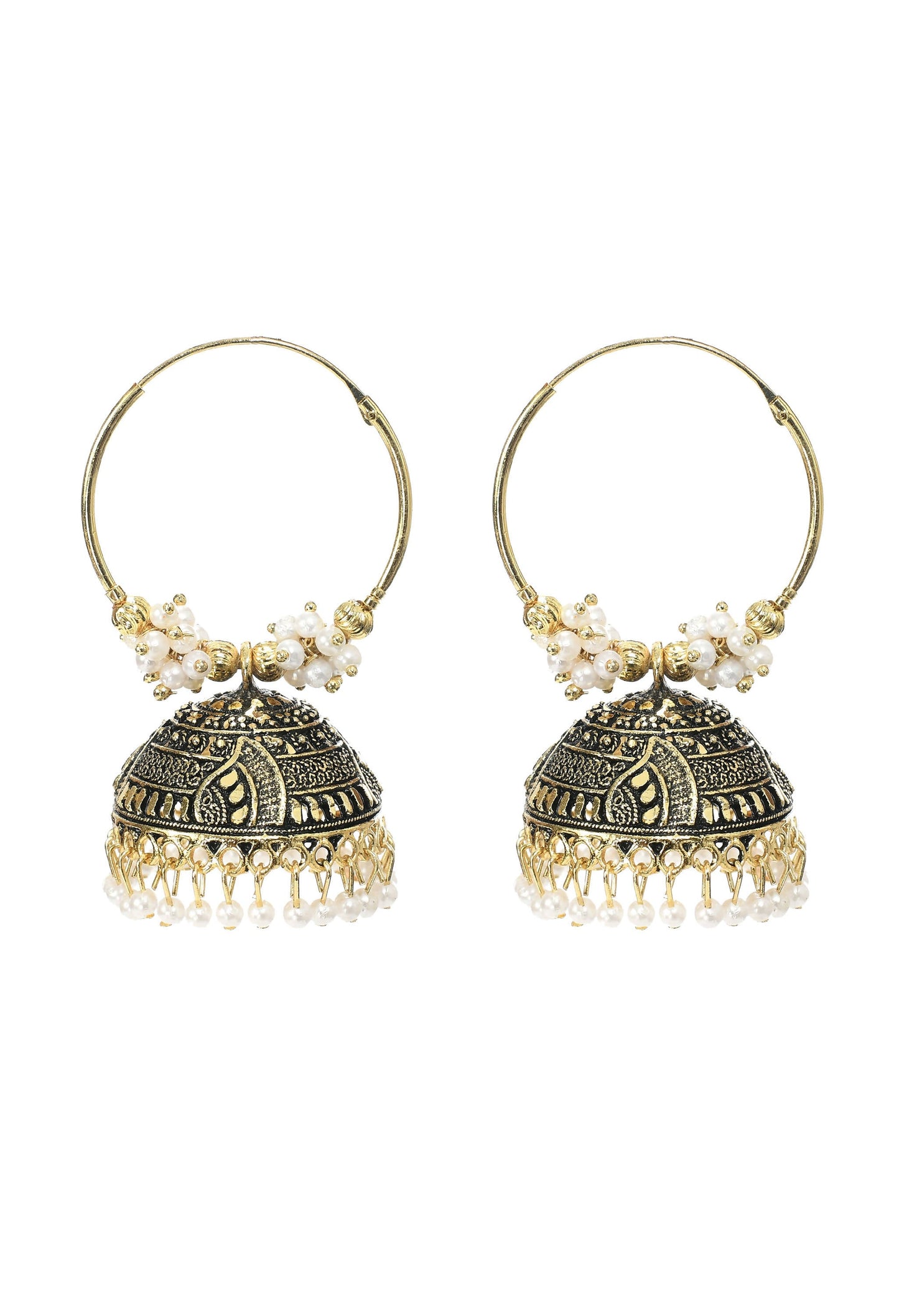 Mominos Fashion Johar Kamal Women's Latest Designer Golden Color Jhumkas - Mominos Fashion