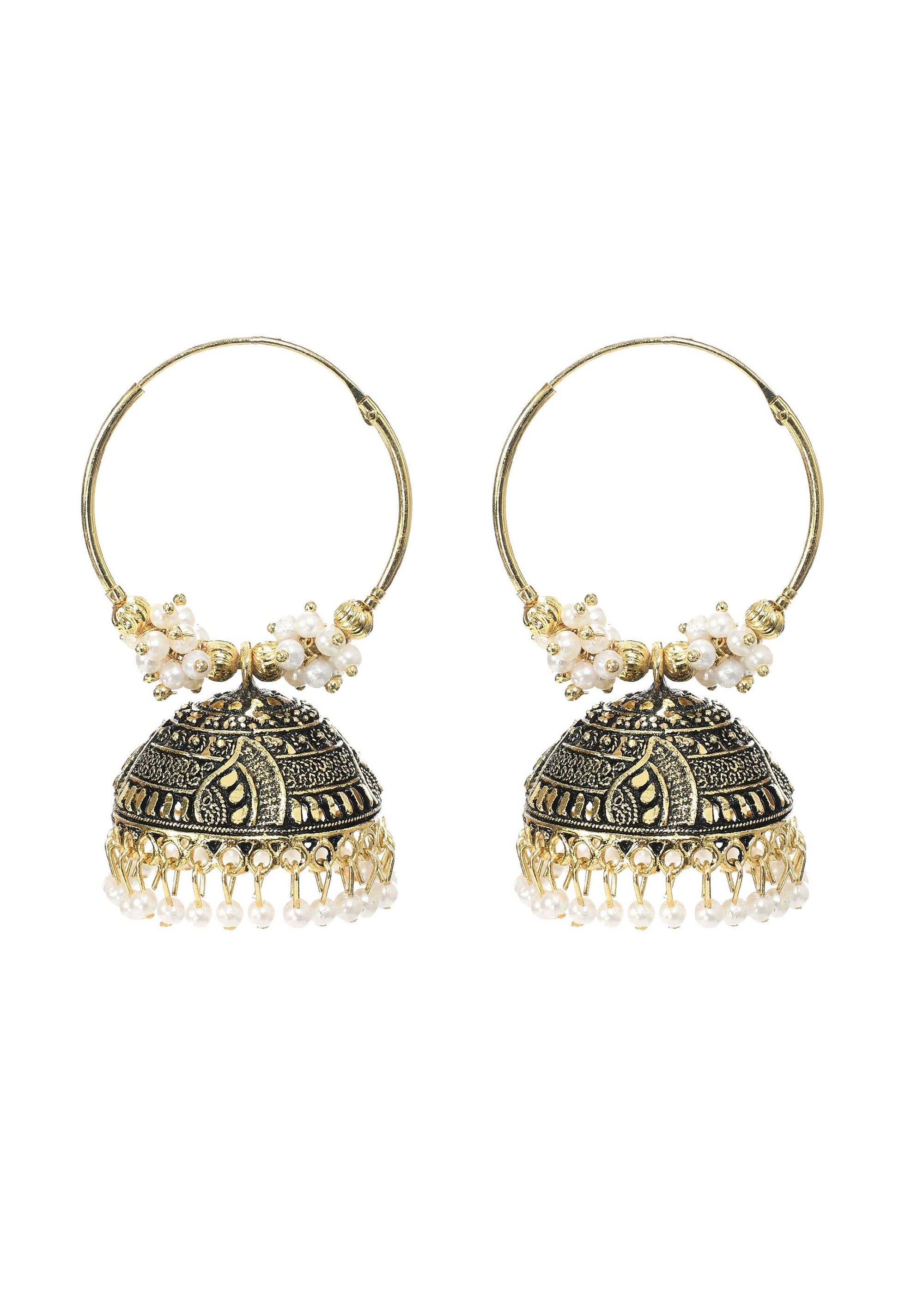 Mominos Fashion Johar Kamal Women's Latest Designer Golden Color Jhumkas - Mominos Fashion