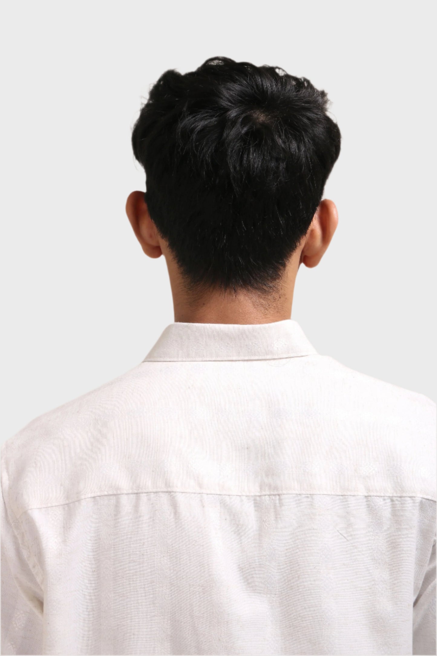 Xkind Off White Self Stripes Regular Fit Shirt | Swadesiicart