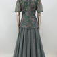 Lorenvalley Fashion Grey Faux Georgette Embroidery with Sequince Work Salwar Lehenga Stitched | Swadesiicart