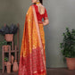 Joban Fashion Orange Plain Banarasi Silk Sarees | Swadesiicart