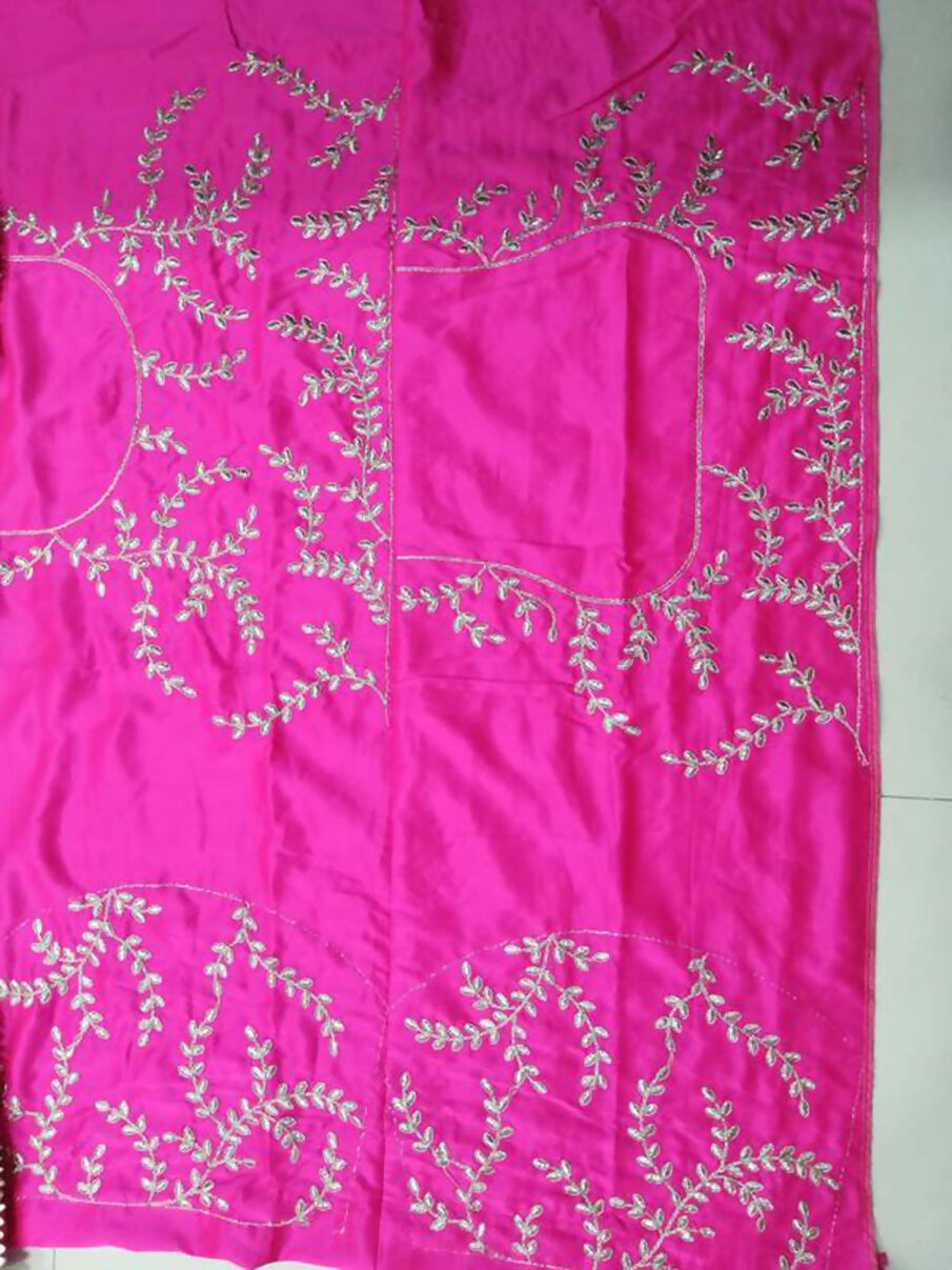 Jyoti Fashion Glamorous Rani Pink Chapat Zari and Dori Embroidered Malai Satin Silk Lehenga Choli with Dupatta | Swadesiicart