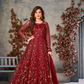 Anaita Maroon Embroidered Net Stitched Anarkali suit