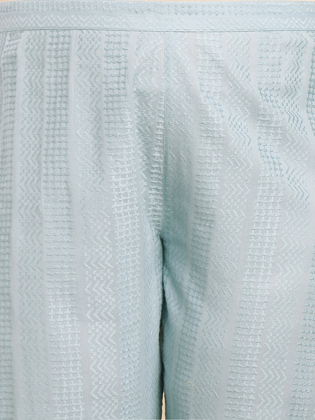 Janasya A-Line Jacquard Light Blue N/A Collar Co-Ords - Swadesiicart
