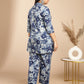 Janasya Dark Cotton Floral A-Line Top & Bottom Set | Swadesiicart