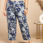 Janasya Dark Cotton Floral A-Line Top & Bottom Set | Swadesiicart