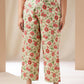 Janasya A-Line Cambric Off White Floral Round Neck Co-Ords - Swadesiicart
