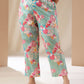 Janasya A-Line Cambric Aqua Ethnic Motifs Square Neck Co-Ords - Swadesiicart