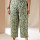 Janasya Straight Cambric Sage Ethnic Motifs V-Neck Co-Ords - Swadesiicart