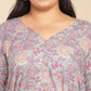 Janasya A-Line Cambric Grey - V-Neck Co-Ords - Swadesiicart