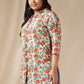 Janasya Regular Cambric Cream Floral Shirt Collar Tunic | Swadesiicart