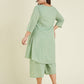 Janasya Light Dobby Cotton Self Design A-Line Top & Bottom Set | Swadesiicart