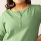 Janasya Dark Cotton Solid A-Line Top & Bottom Set | Swadesiicart